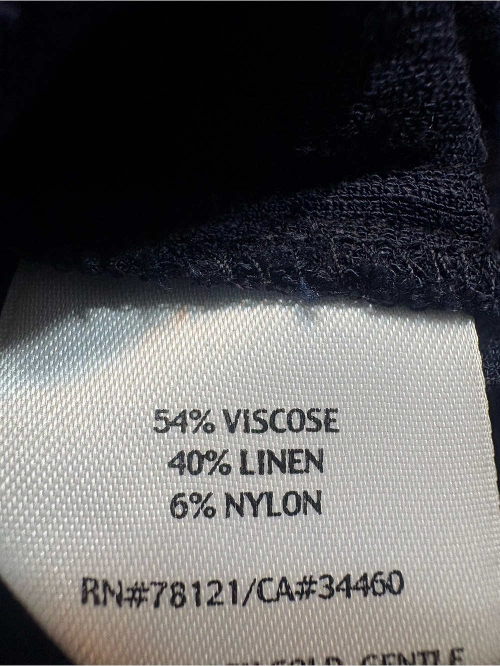 Eileen Fisher wide-leg pull-on pants in navy blue linen size L ( 36x22) - Picture 4 of 4